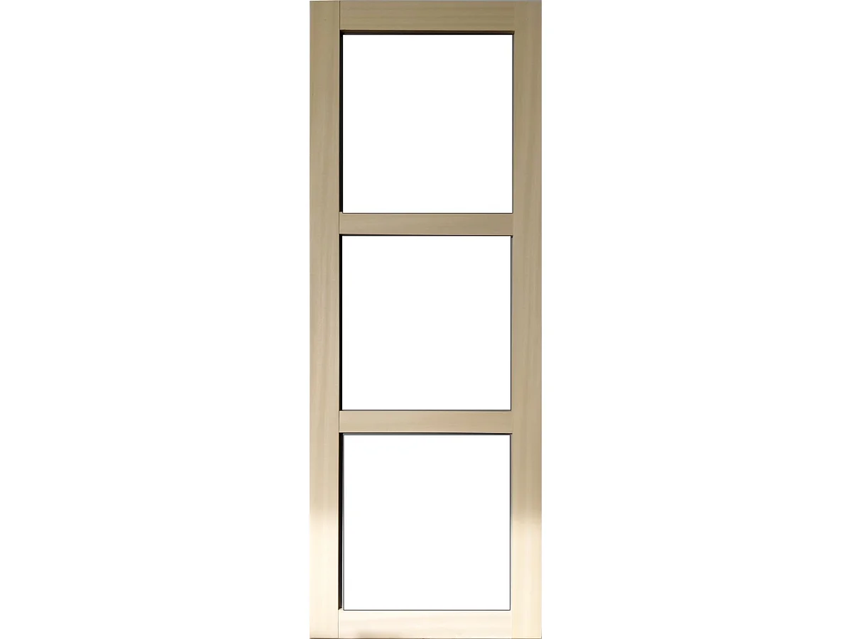 Porte Coulissante Bois Ayous Vitrage Transparent H204 Xll83 Cm, Rail Alu Gd Menuiseries