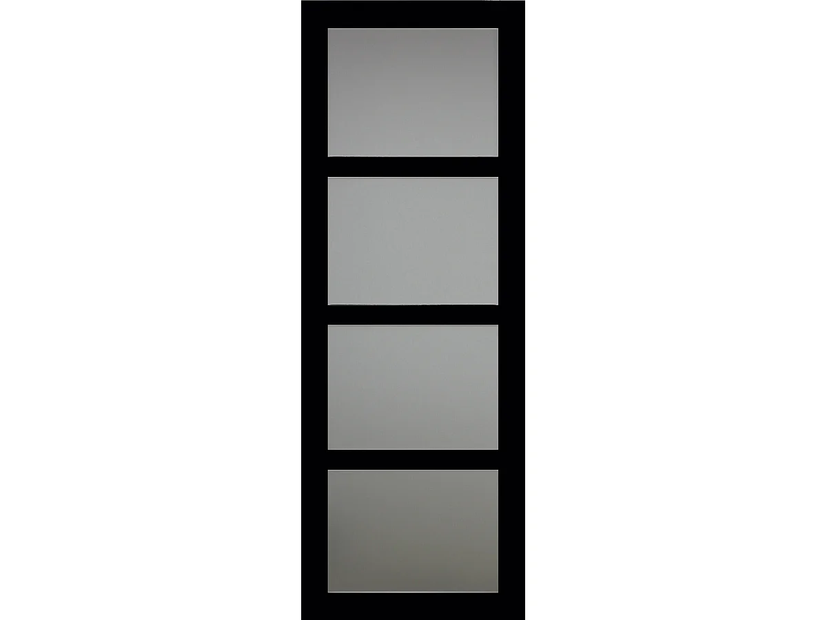 Porte Coulissante Telia Noir Vitrée H204 X L73 Cm, Serrure Condamnation Gd Menuiseries