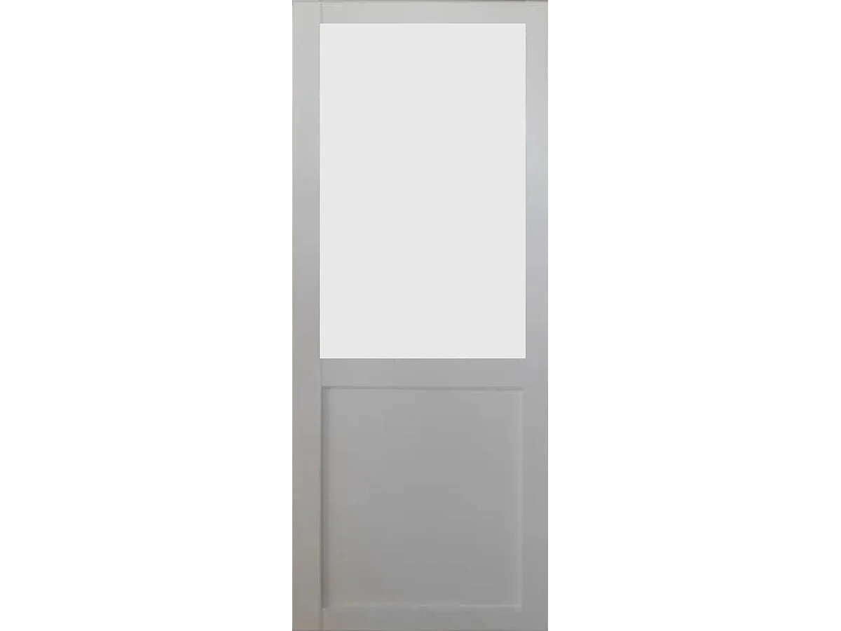 Puerta corredera blanca Athena Al. 204 x An. 73 + riel de aluminio blanco y 2 carcasas