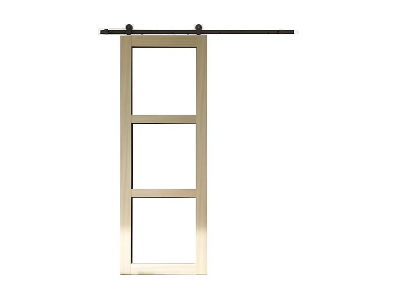 Ayous houten schuifdeur Transparante beglazing H204 x L83 + Rolrail