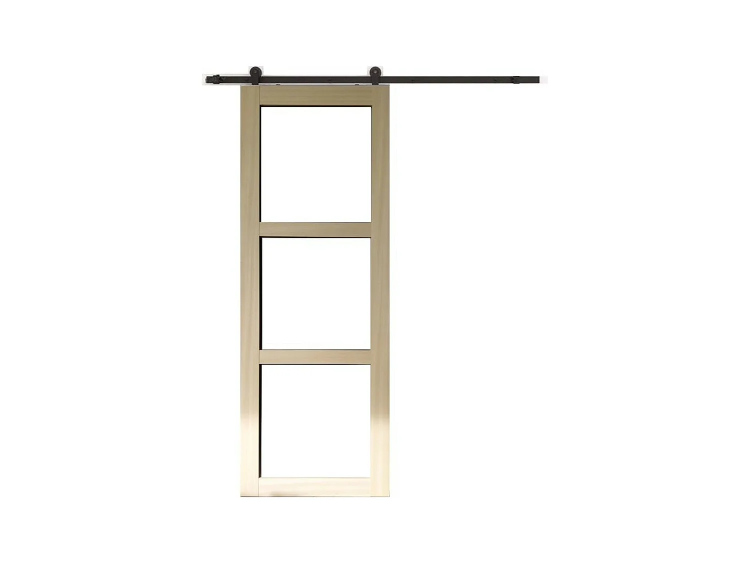 Ayous houten schuifdeur Transparante beglazing H204 x L83 + Rolrail