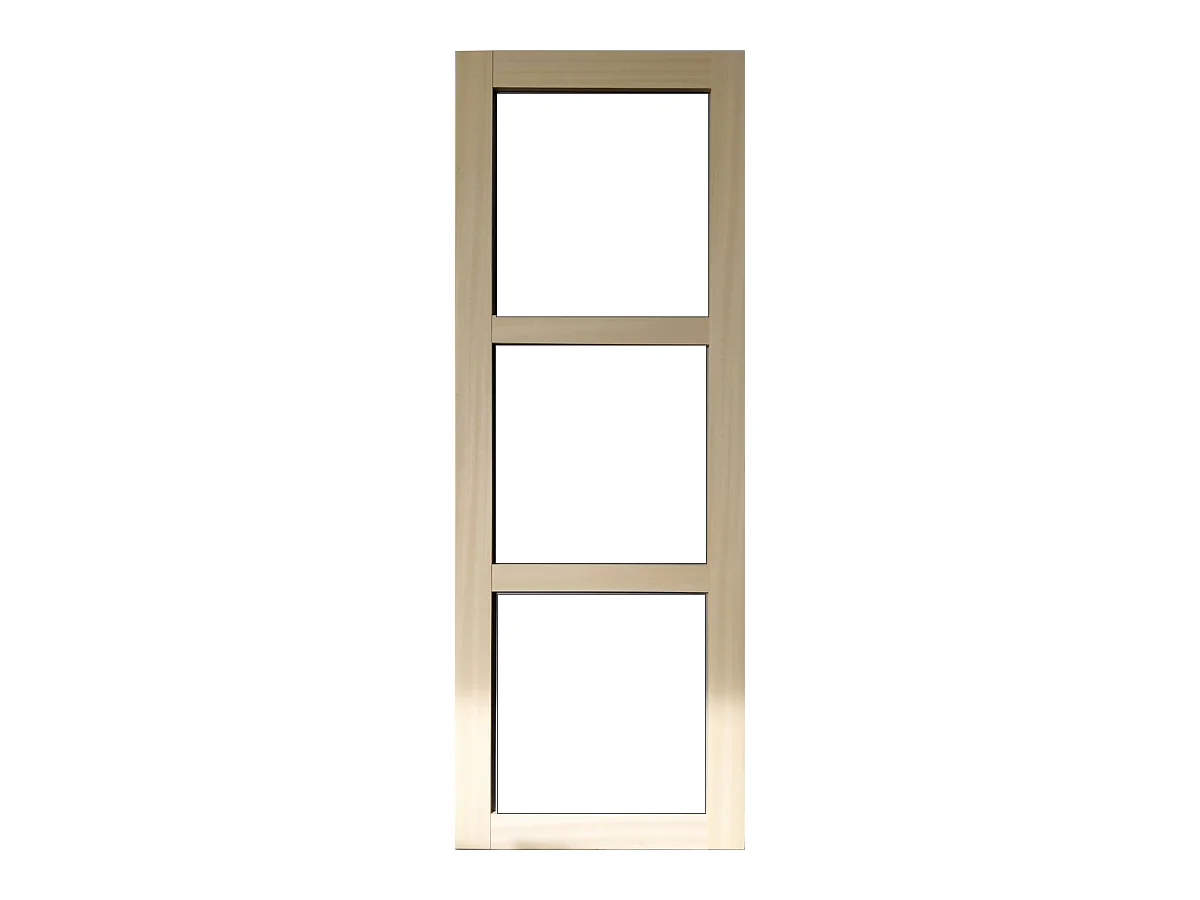 Ayous houten schuifdeur Transparante beglazing H204 x L83 + Rolrail