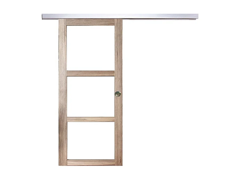 Frake Schuifdeur Transparante beglazing H204 x L73 + aluminium rail en 2 schalen