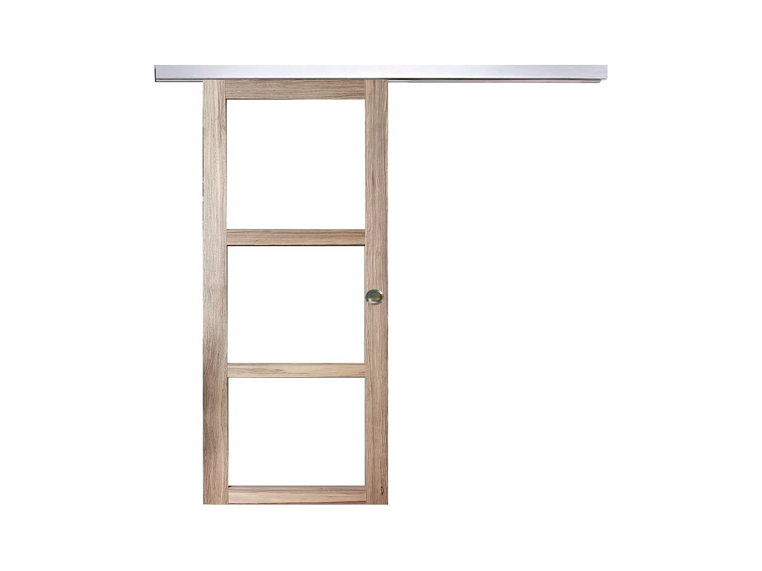 Frake Schuifdeur Transparante beglazing H204 x L73 + aluminium rail en 2 schalen