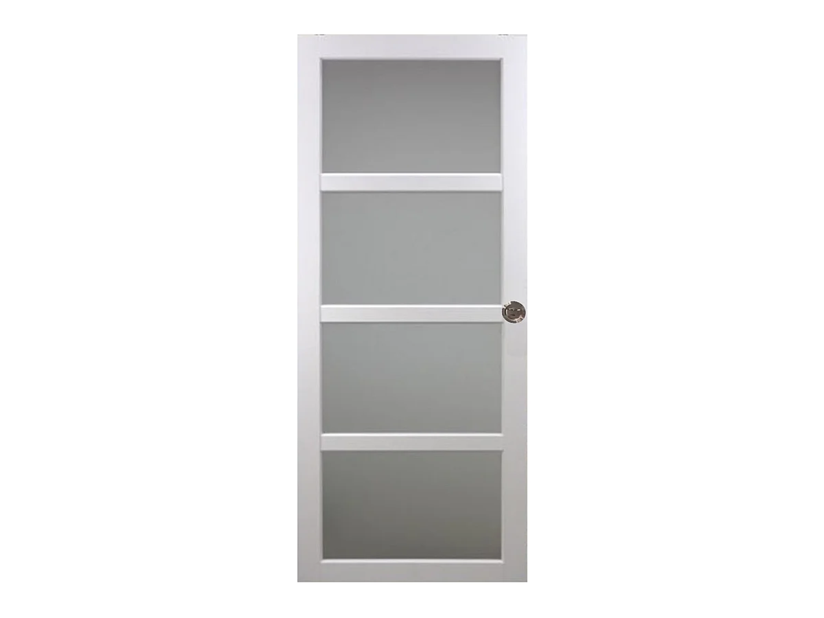 Porte Coulissante Tana Blanc Vitree H204 X L63 + Systeme De Galandage Et Kit Finition Inclus Gd Menuiseries
