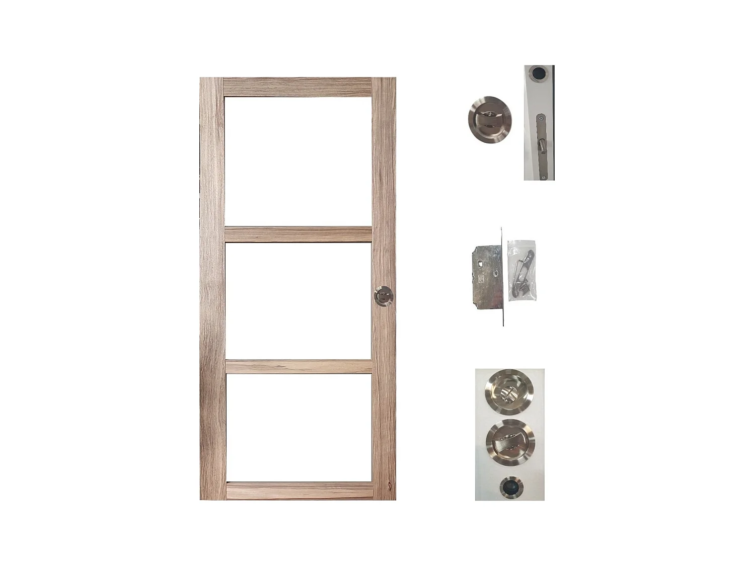 Porte Coulissante Frake Vitrage Transparent H204 X L83 + Systeme De Galandage Et Kit De Finition Inclus Gd Menuiseries