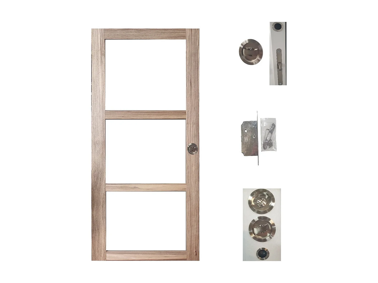 Porte Coulissante Frake Vitrage Transparent H204 X L83 + Systeme De Galandage Et Kit De Finition Inclus Gd Menuiseries