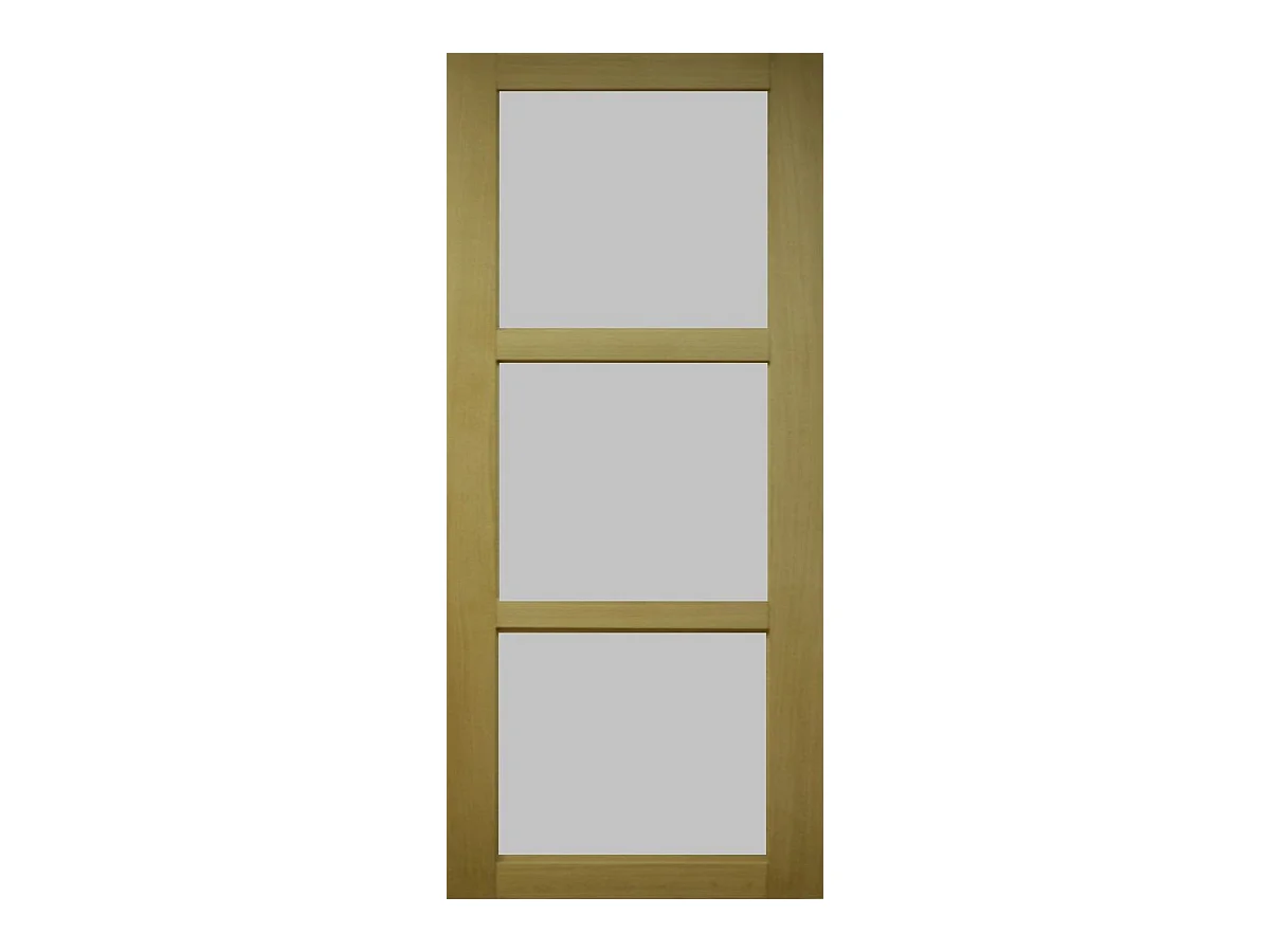 Porte Coulissante Ayous 3 Panneaux Gris Ral 7035 H204 X L73 + Rail A Roulettes Noir Gd Menuiseries