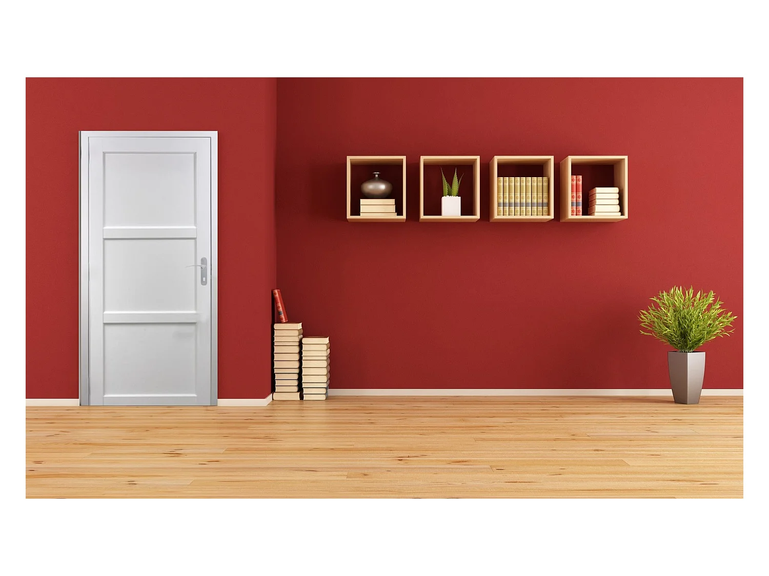 Gd Menuiseries Korya Wit Deurblok 3 Panelen H204 X L73 Linker Duwzijpaneel + Handgreep