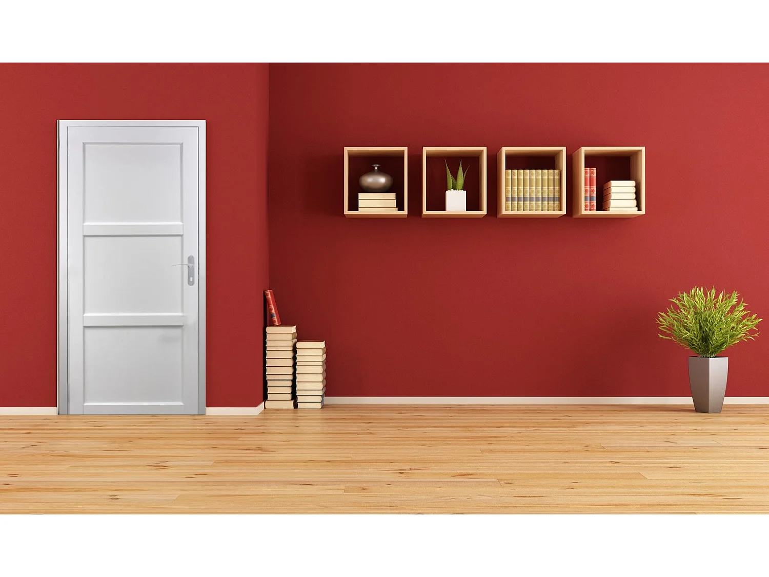 Bloc Porte Korya Blanc 3 Panneaux H204 X L73 Poussant Gauche Cotes Tableau +poignee Gd Menuiseries