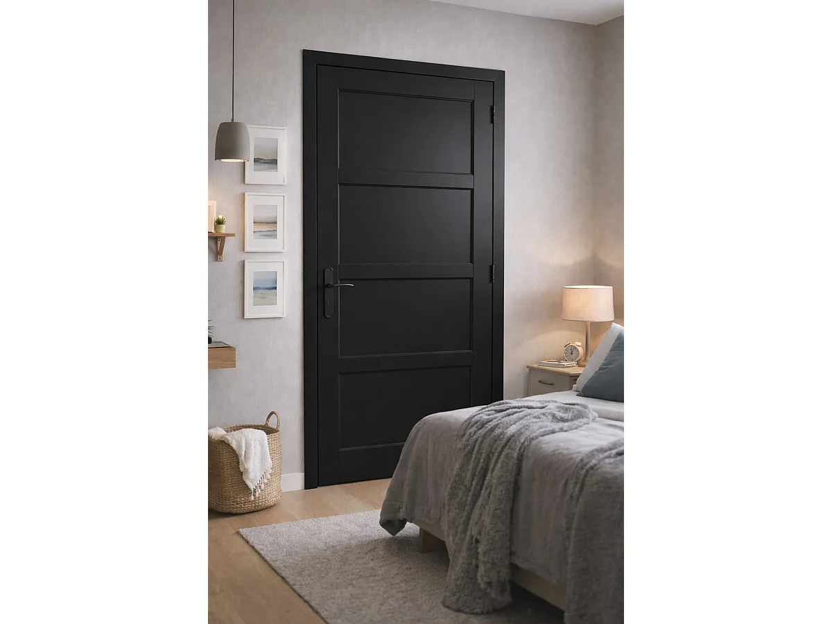 Telia Black Door Block 4 Pannelli H204 x L73 Tavolino laterale a spinta sinistra + maniglia