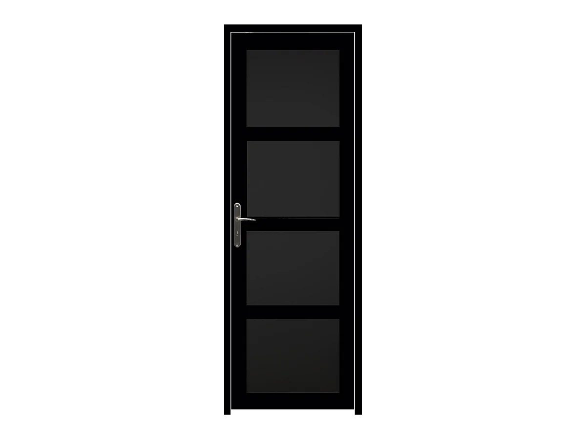 Bloc Porte Telia Noir 4 Panneaux H204 X L73 Poussant Droite Cotes Tableau Gd Menuiseries