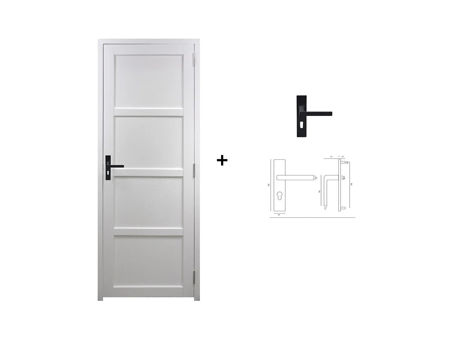 Bloc Porte Tamera Blanc H204 X L83 Poussant Gauche Cotes Tableau +poignee Gd Menuiseries