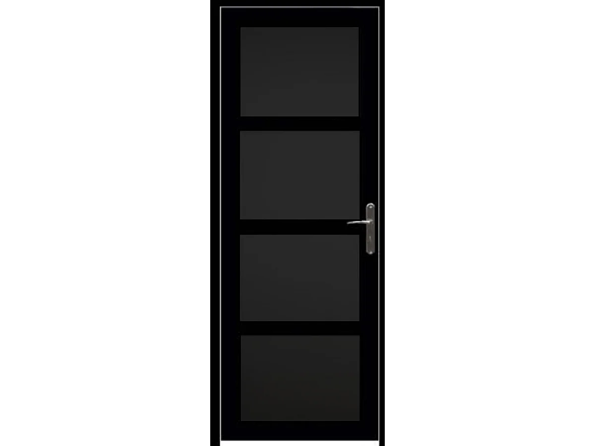 Tabella dimensioni blocco porta Telia nero 4 pannelli H204 x L73 spinta sinistra