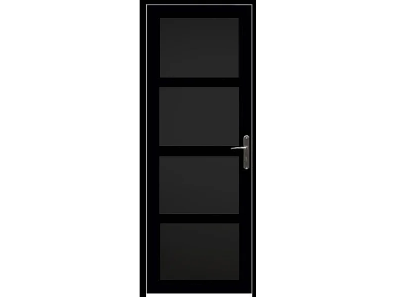 Bloc Porte Telia noir 4 panneaux H204 x L73 Poussant Gauche Cotes Tableau