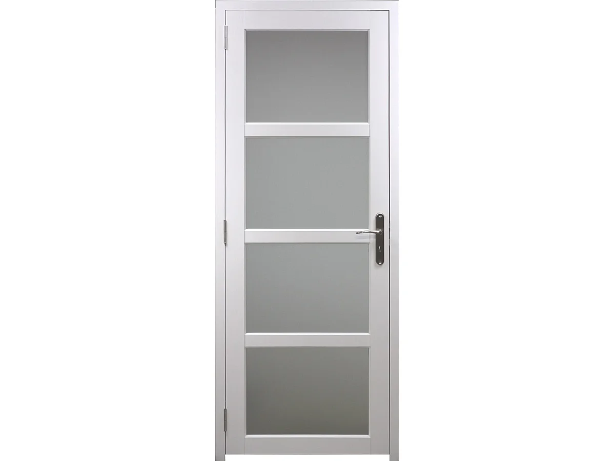 Bloque de Puerta de Vidrio Tana Blanco H204 x L83 Mesa con Varillas de Empuje Izquierda