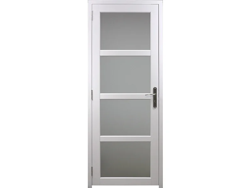 Bloc Porte Tana Vitree Blanc H204 X L83 Poussant Gauche Cotes Tableau Gd Menuiseries