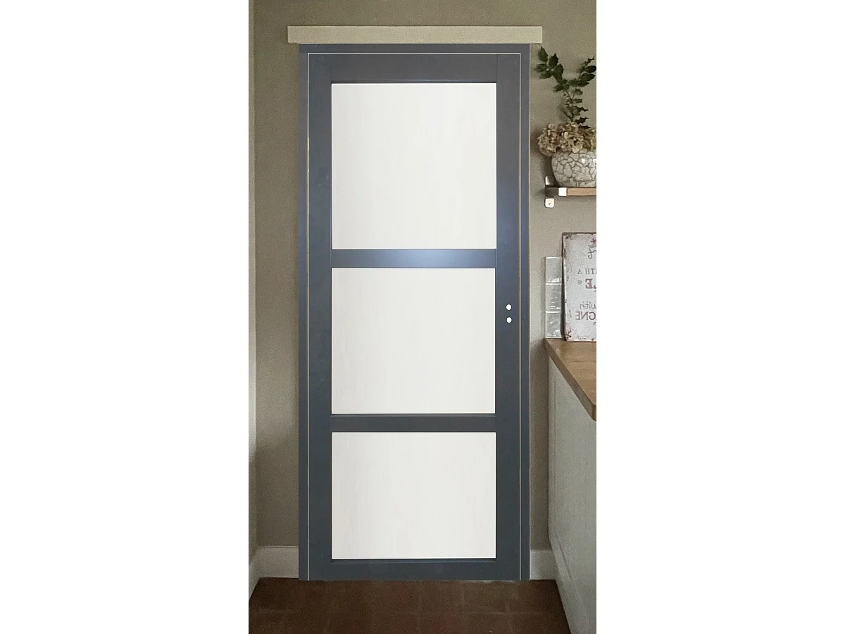 Bloc Porte Blakeria Ral7016 Vitree H204 X L83 Poussant Gauche Cotes Tableau +poignee Gd Menuiseries