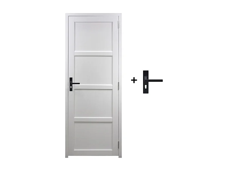 Bloc Porte Tamera Blanc H204 X L73 Poussant Gauche Cotes Tableau +poignee Gd Menuiseries