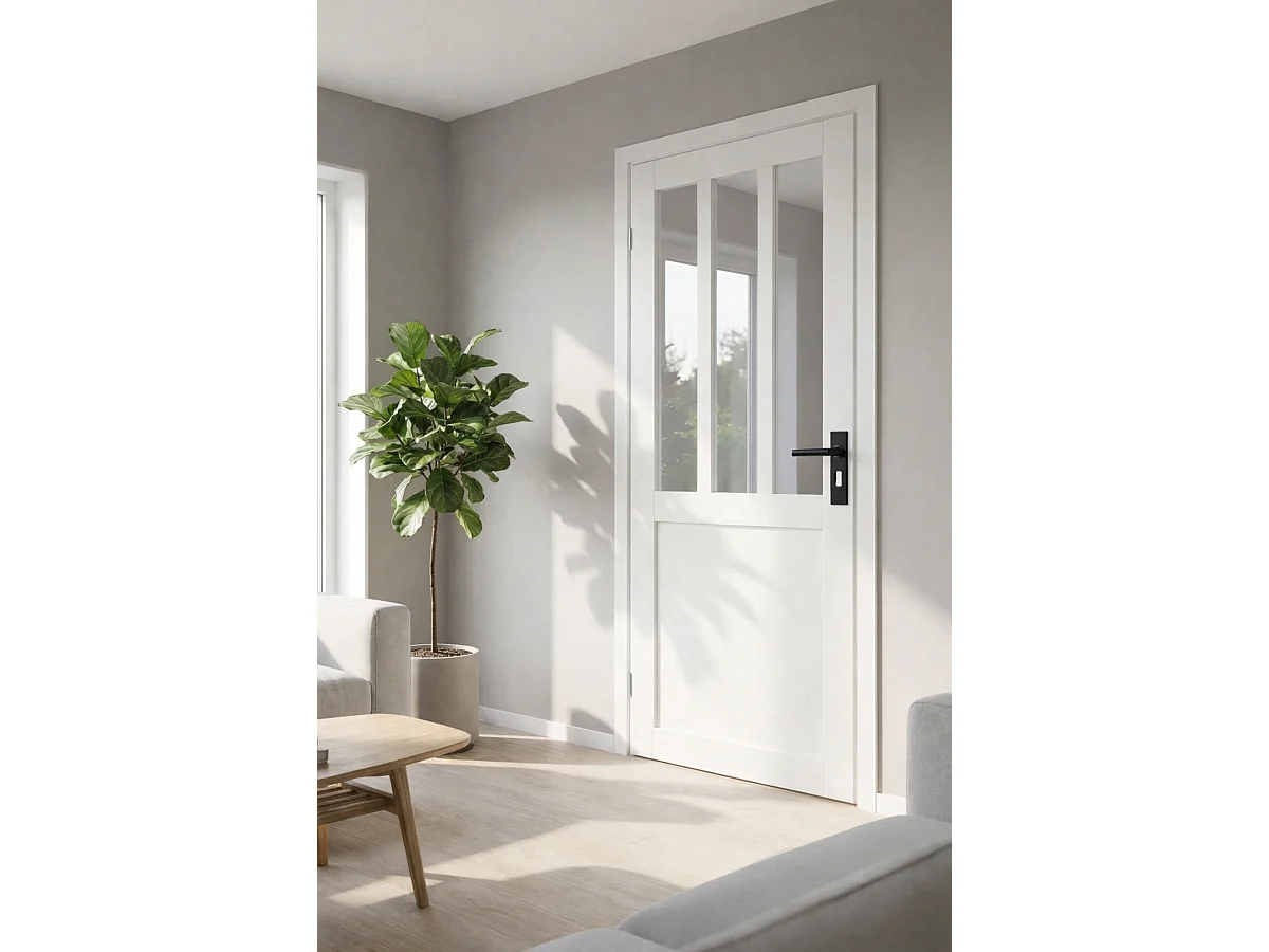 Bloc Porte Atelier Blanc H204 X L73 Cm Côte Tableau P.droit,poignee Gd Menuiseries