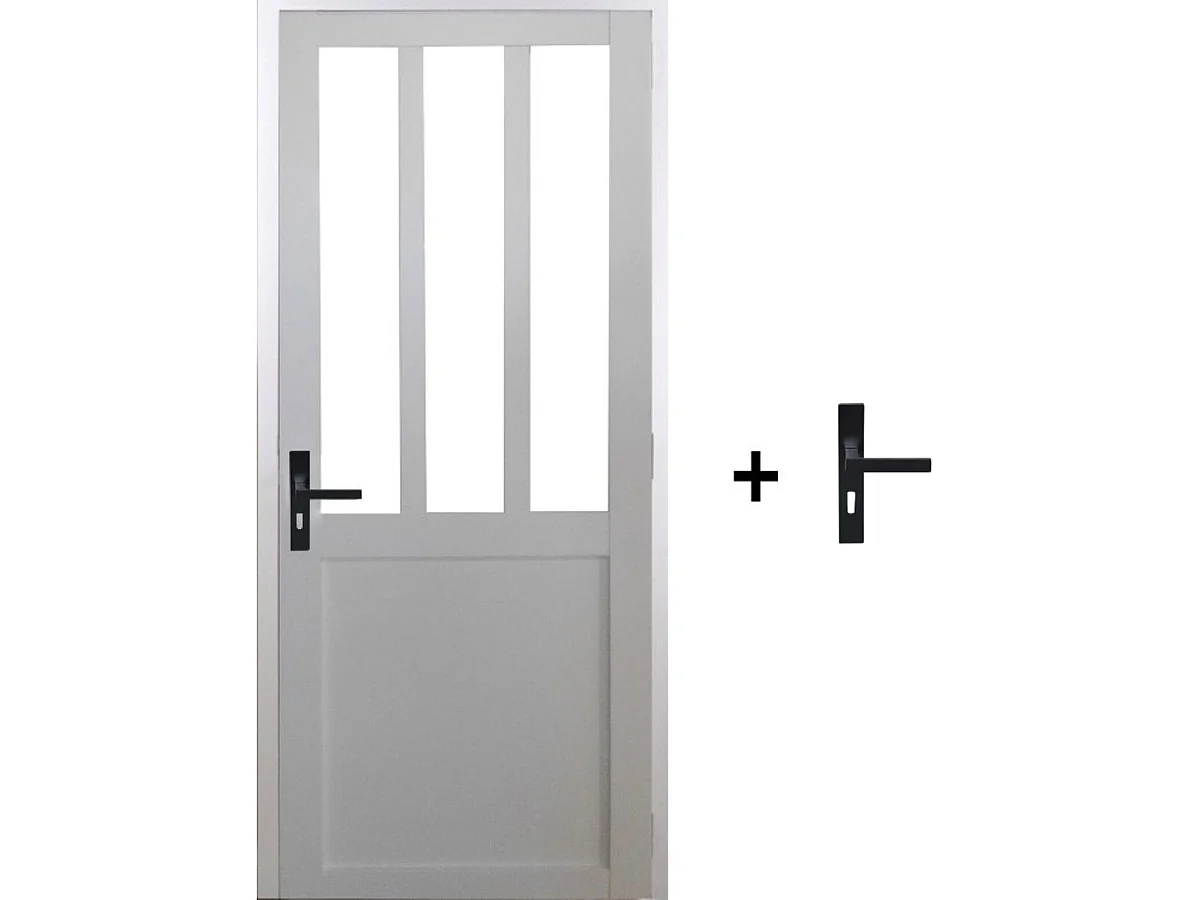 Bloc Porte Atelier Blanc H204 X L73 Cm Côte Tableau P.droit,poignee Gd Menuiseries