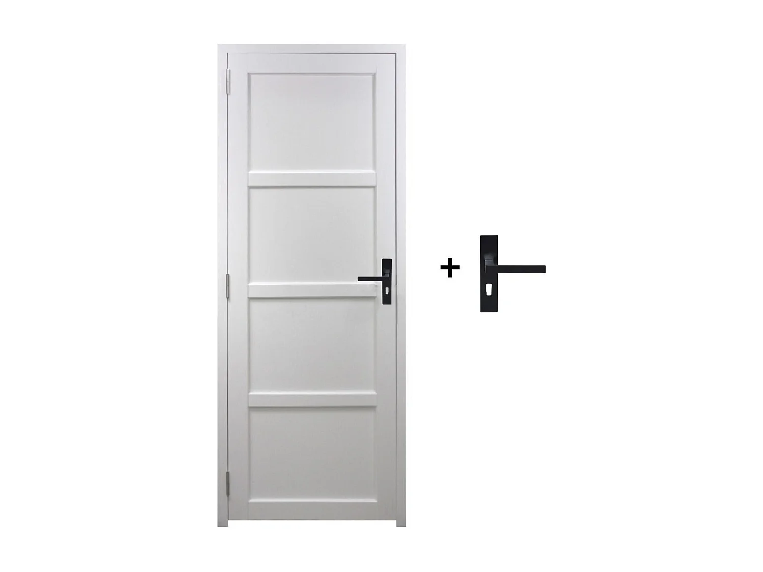 Bloc Porte Tamera Blanc H204 X L83 Poussant Droite Cotes Tableau +poignee Gd Menuiseries