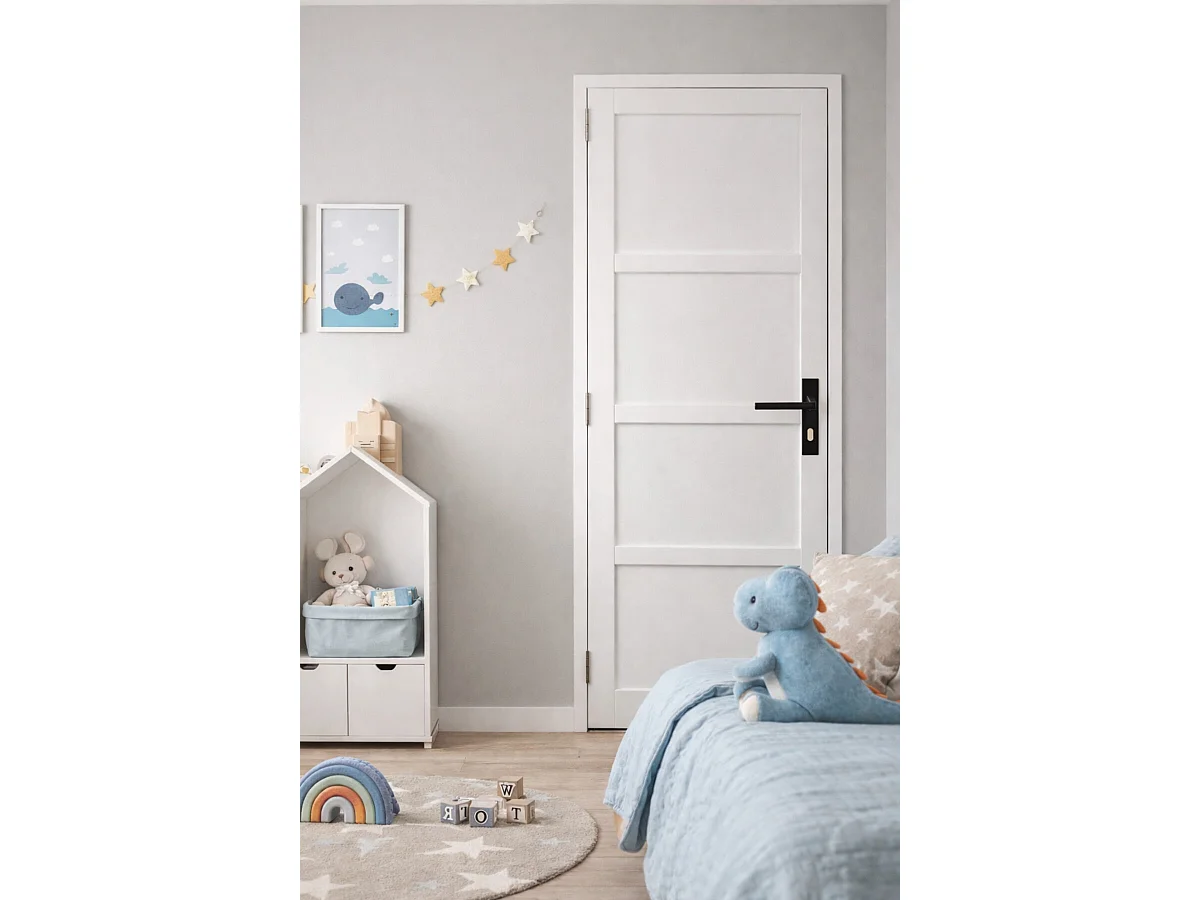 Blocco Porta Tamera Bianco H204 x L83 Pannello Spinto Destro + Maniglia