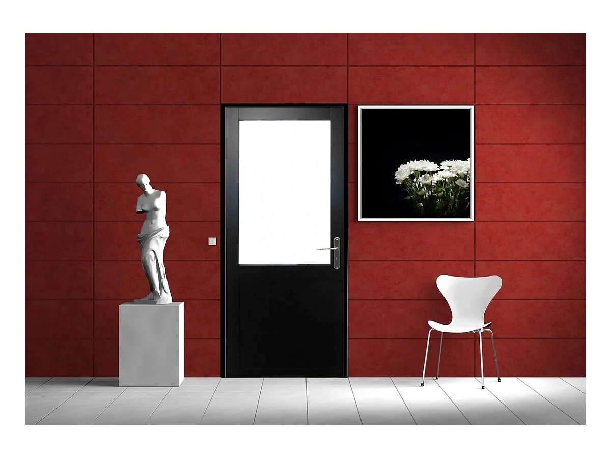 Gd Menuiseries Athena Zwart Deurblok H204 X L83 Links Duwtafel Afmetingen + Handgreep