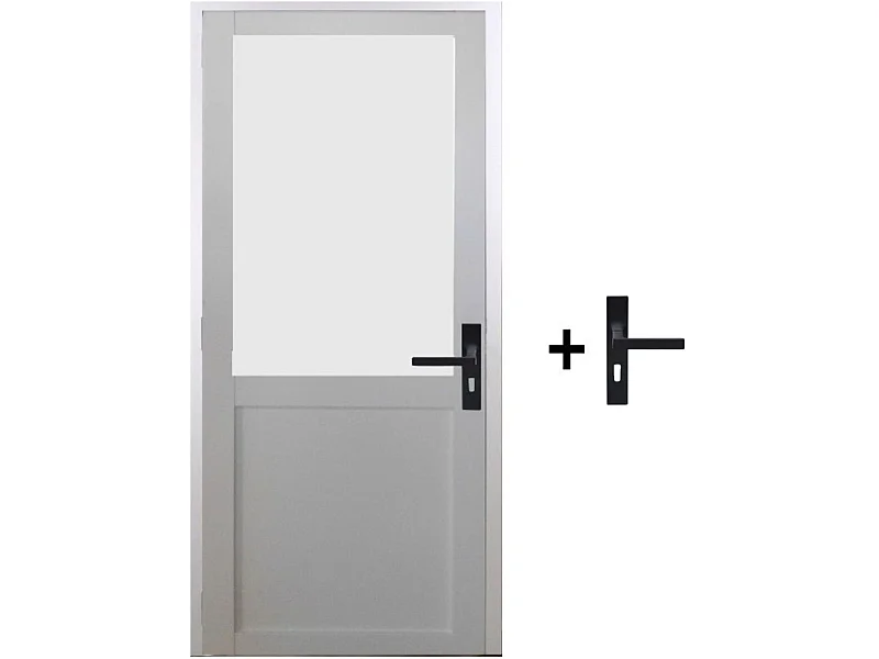 Bloc Porte Athena Blanc H204 X L73 Poussant Gauche Cotes Tableau +poignee Gd Menuiseries