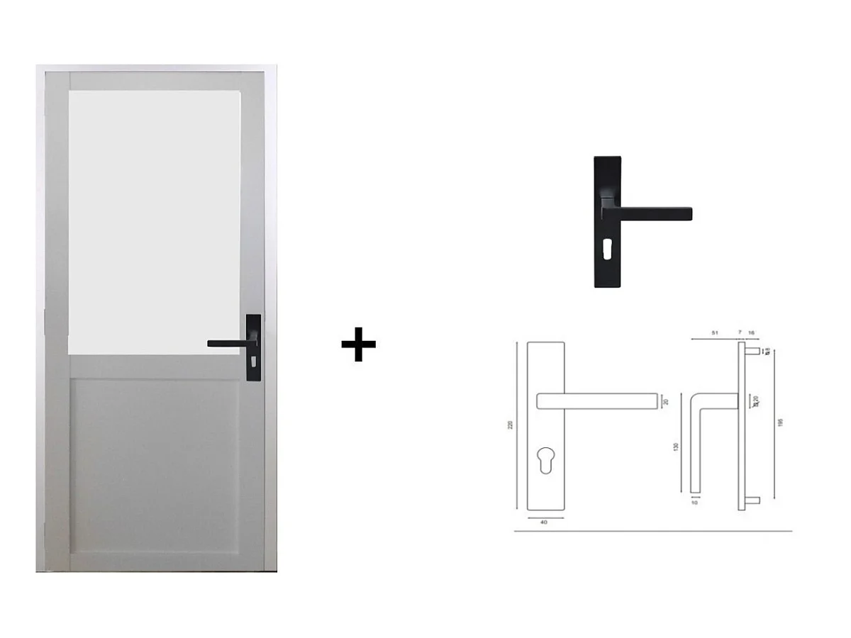 Bloc Porte Athena Blanc H204 X L73 Poussant Gauche Cotes Tableau +poignee Gd Menuiseries