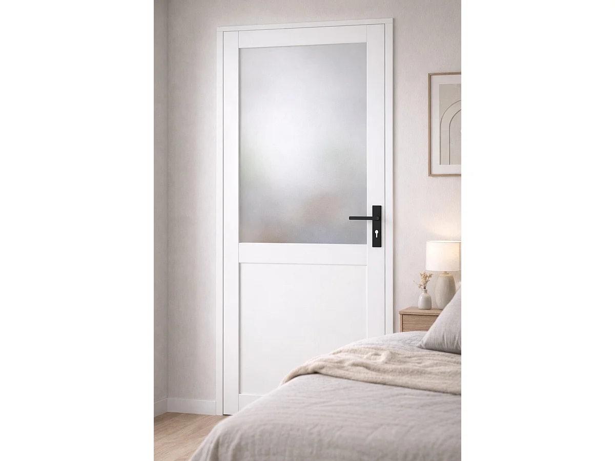 Blocco Porta Athena BIANCO H204 x L83 Dimensioni Tavolo a Spinta Sinistra + Maniglia