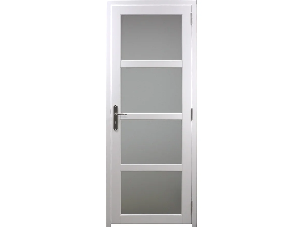 Tana Glass Door Block Blanco H204 x L73 Empujando la mesa del lado derecho