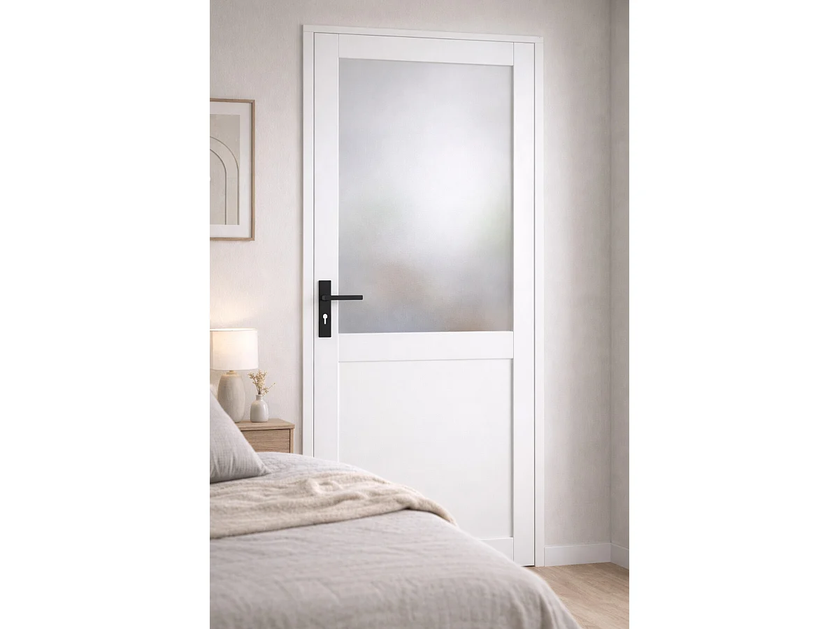 Blocco Porta Athena BIANCO H204 x L73 Dimensioni Tavolo Spingendo Destra + Maniglia