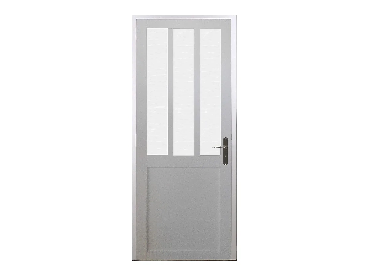 Bloc Porte Atelier Blanc Vitre Depoli H204 X L73 Poussant Gauche Cotes Tableau Gd Menuiseries