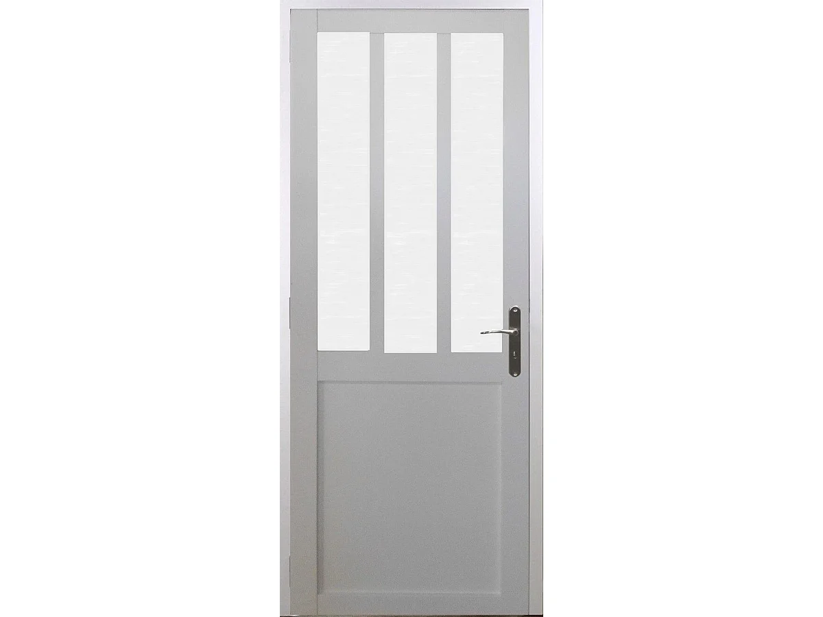 Blocco porta officina BIANCO vetro satinato H204 x L73 spingendo a sinistra Dimensioni tavolo