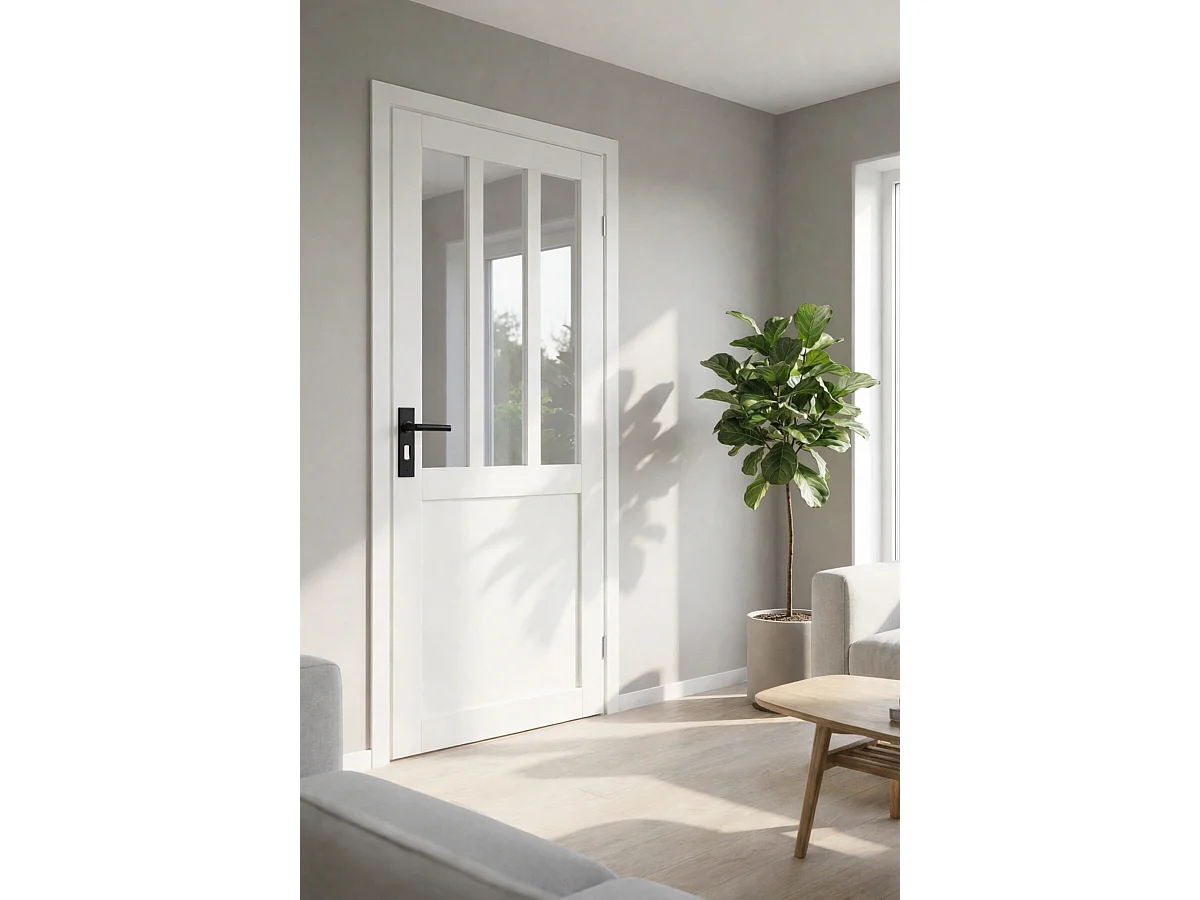 Blocco porta officina BIANCO H204 x L83 Pannello laterale sinistro a spinta + maniglia