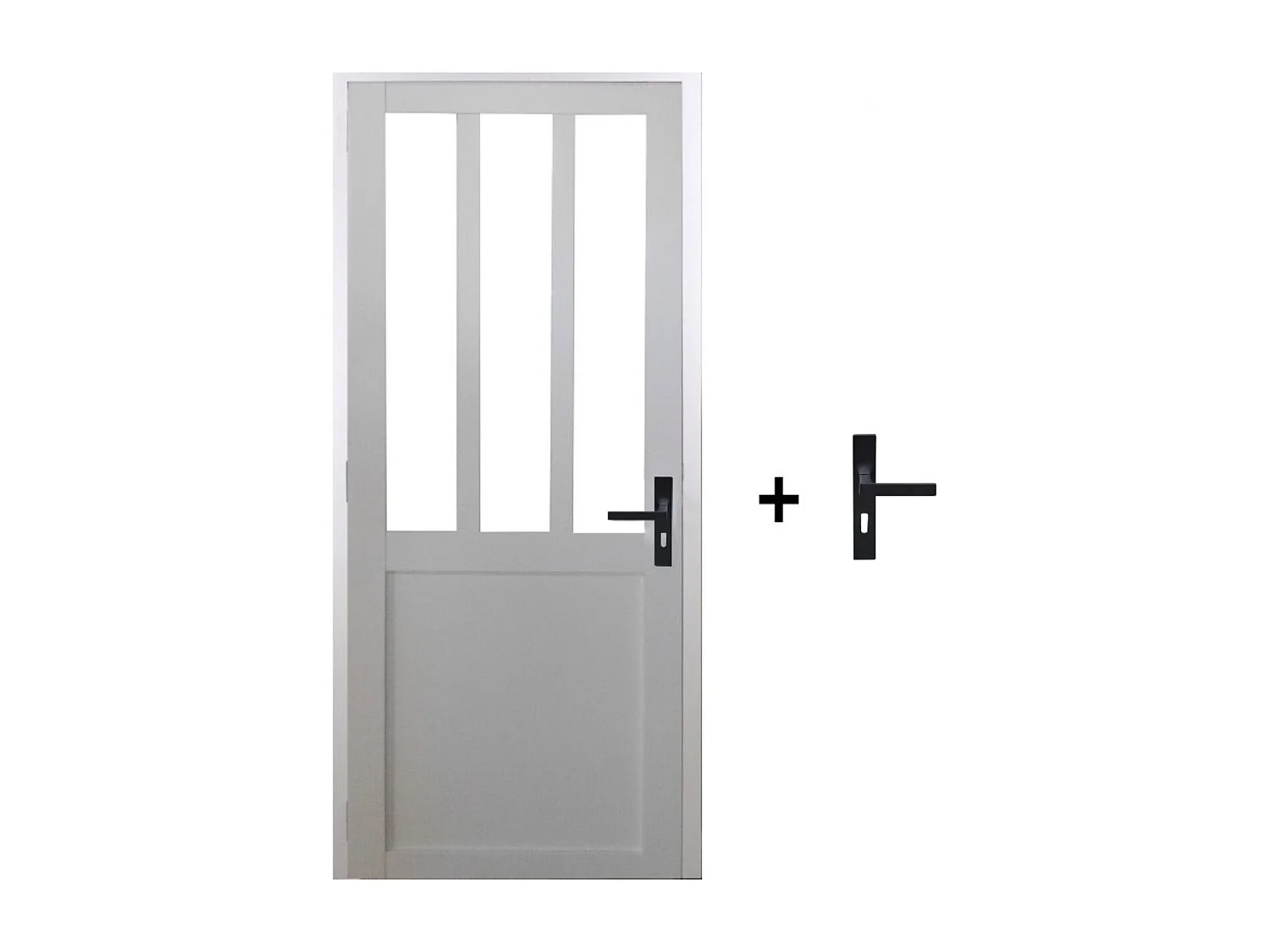 Blocco porta officina BIANCO H204 x L83 Pannello laterale sinistro a spinta + maniglia