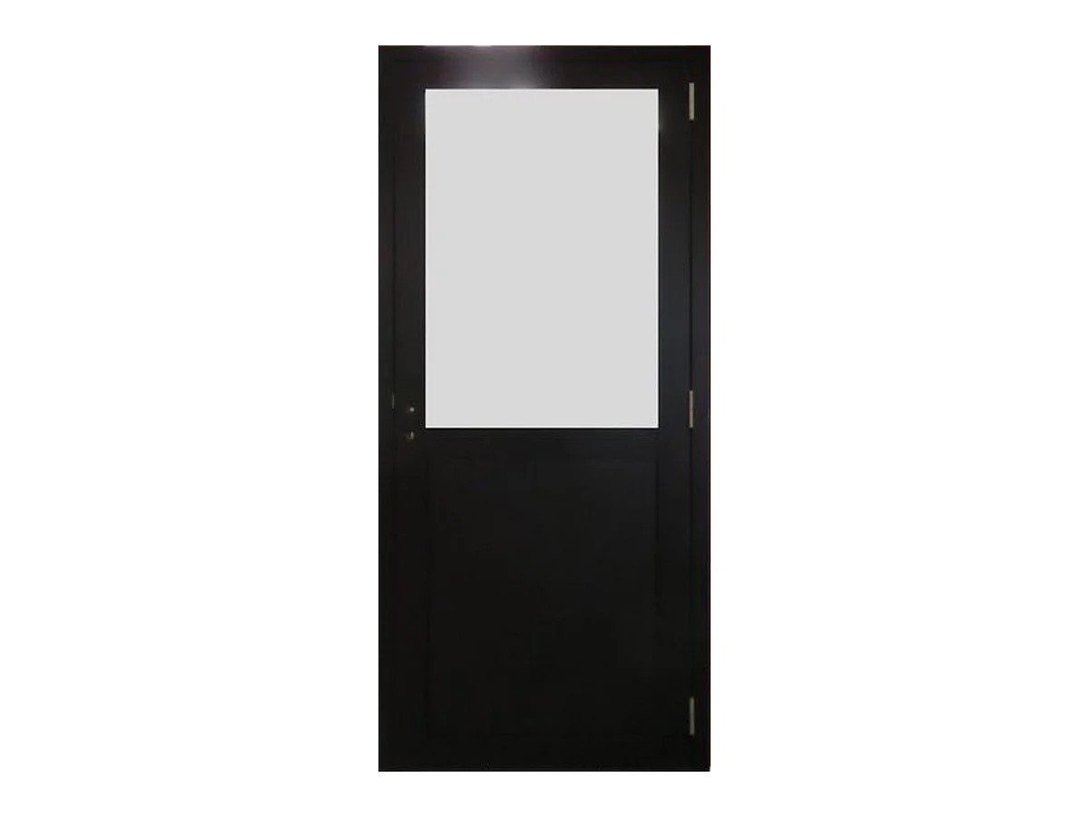 Bloc Porte Athena Noir H204 X L83 Poussant Droite Cotes Tableau) Gd Menuiseries