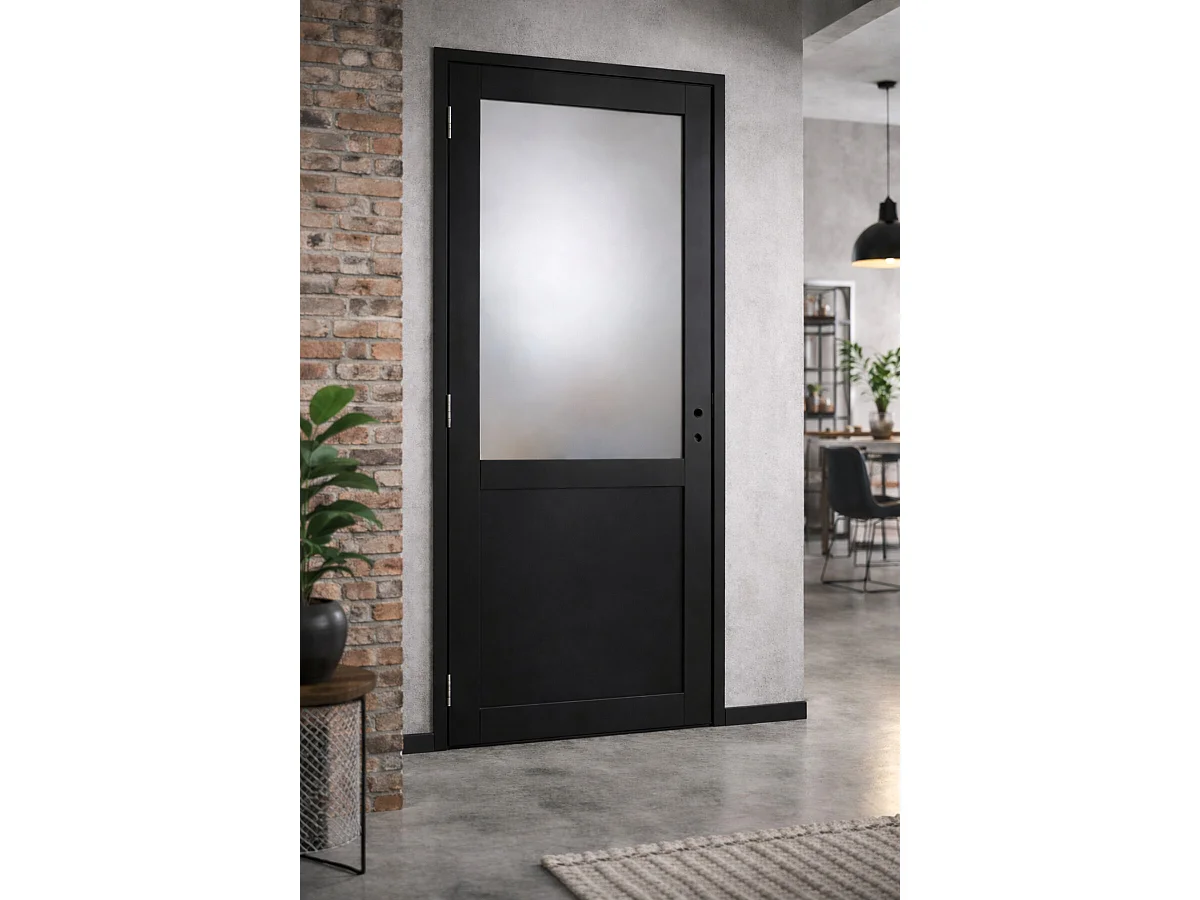 Blocco Porta Athena Nero H204 x L83 Dimensioni Tavolo Spingendo Destra