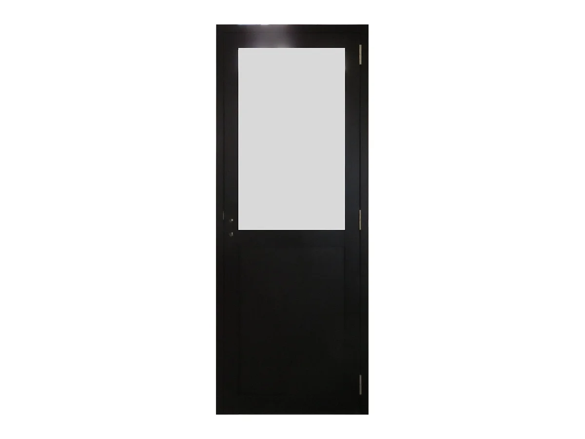 Bloc Porte Athena Noir H204 X L73 Poussant Droite Cotes Tableau Gd Menuiseries