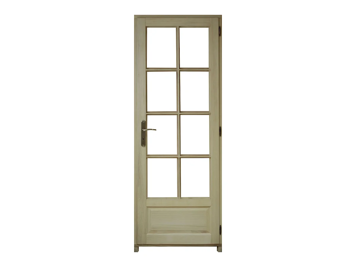 Bloc Porte Paulownia Traverse Droite A  Vitrer H204 X L73 Poussant Gauche Cotes Tableau Gd Menuiseries