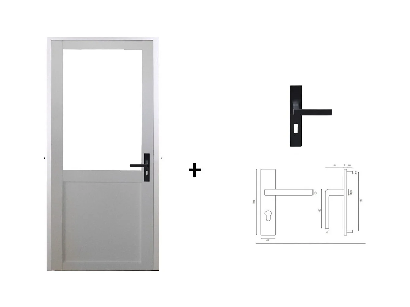 Bloc Porte Atelier Blanc Sans Meneau H204 X L73 Poussant Gauche Cotes Tableau +poignee Gd Menuiseries
