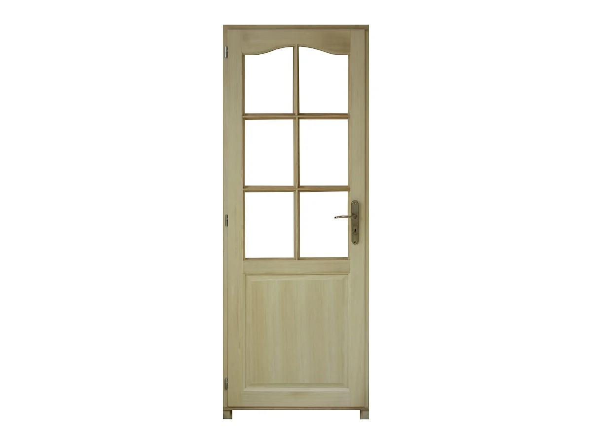 Bloc Porte Paulownia 6 Vitrages (non Fournis) H204 X L83 Poussant Droit Cotes Tableau Gd Menuiseries
