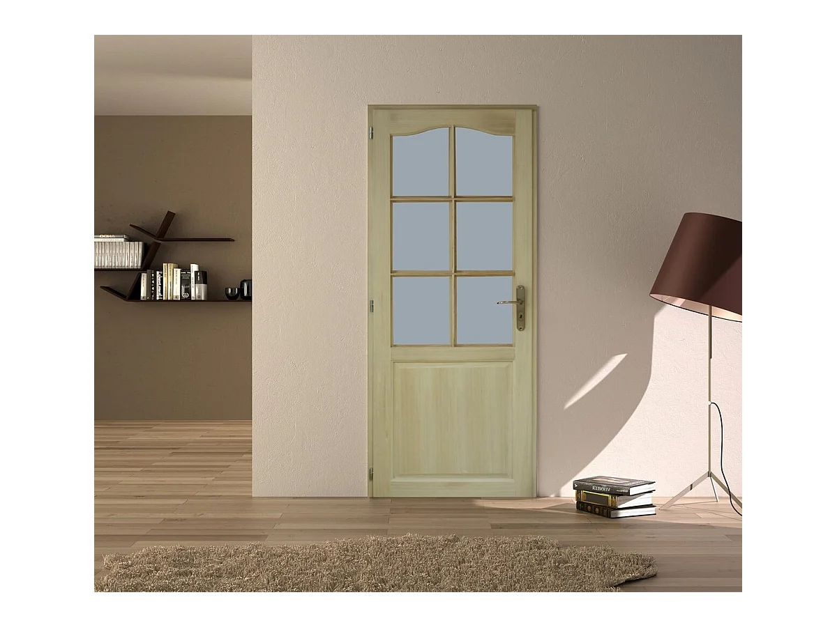 Bloc Porte Paulownia 6 Vitrages (non Fournis) H204 X L83 Poussant Droit Cotes Tableau Gd Menuiseries