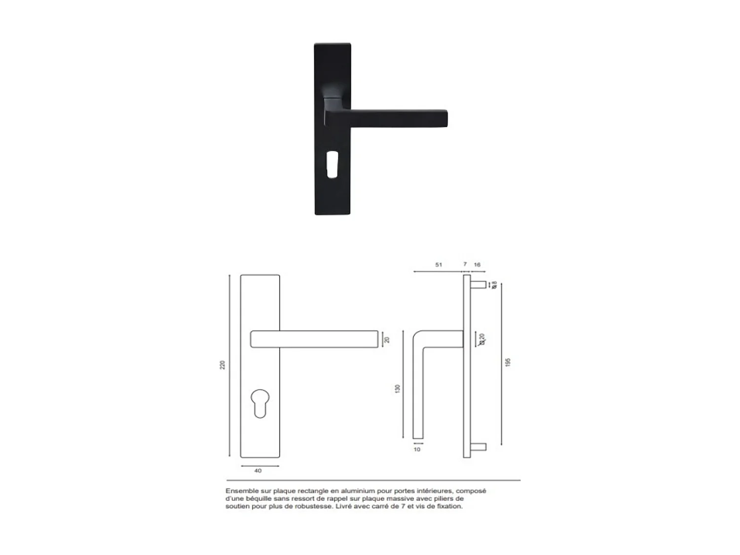 Blocco Porta Kenya Vetro Bianco H204 x L73 Pannello Ribs Spinta Sinistra + Maniglia