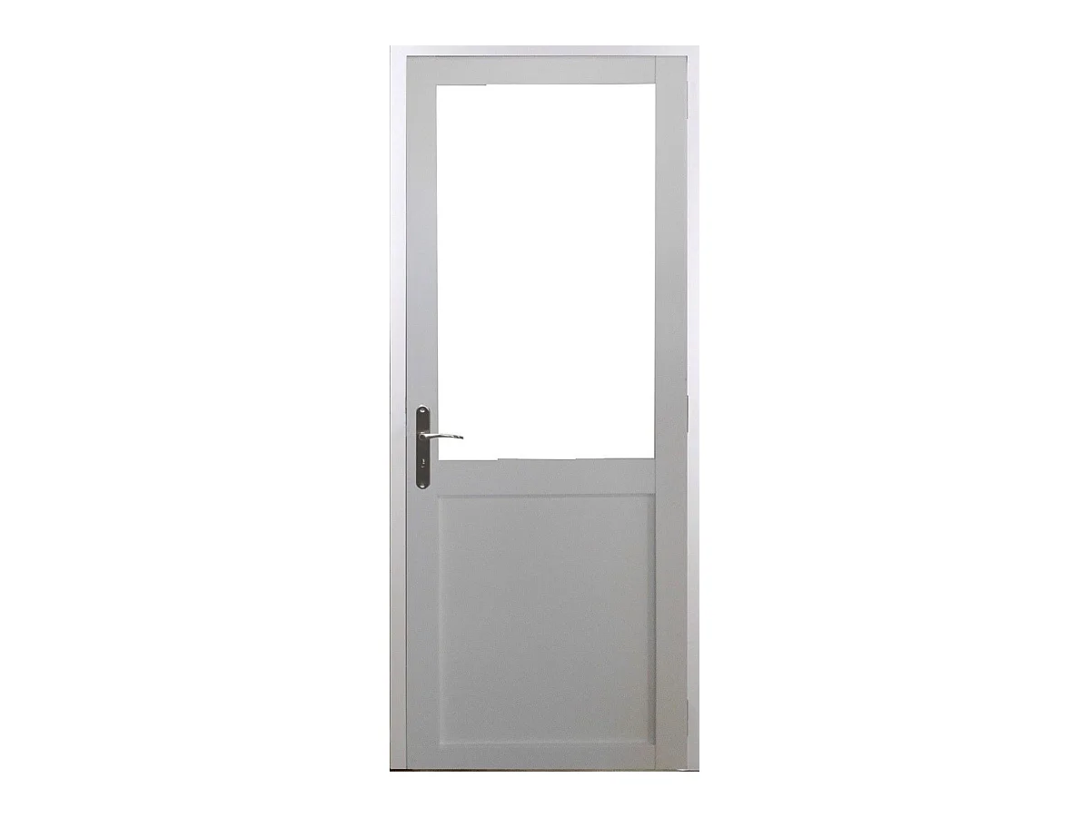 Bloc Porte Atelier Blanc Sans Meneau H204 X L73 Poussant Droite Cotes Tableau Gd Menuiseries