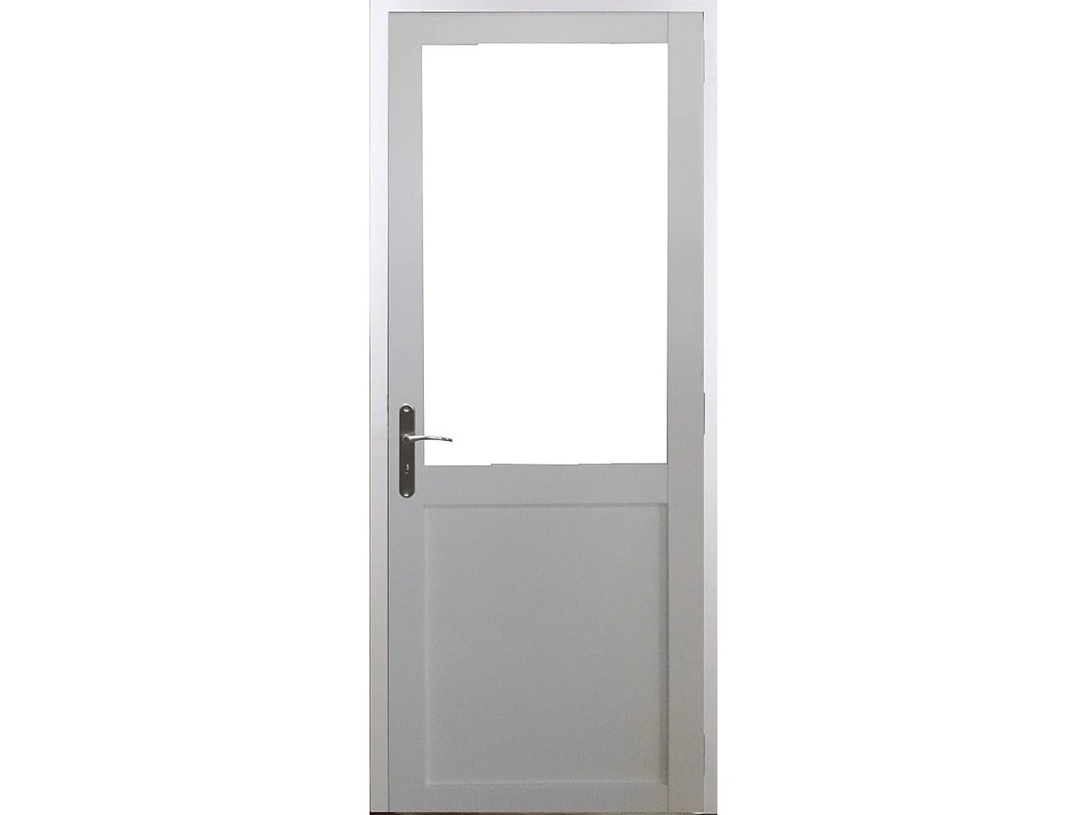 Bloque para puerta de taller BLANCO sin parteluz H204 x L73 Empujando hacia la derecha Tabla de dimensiones