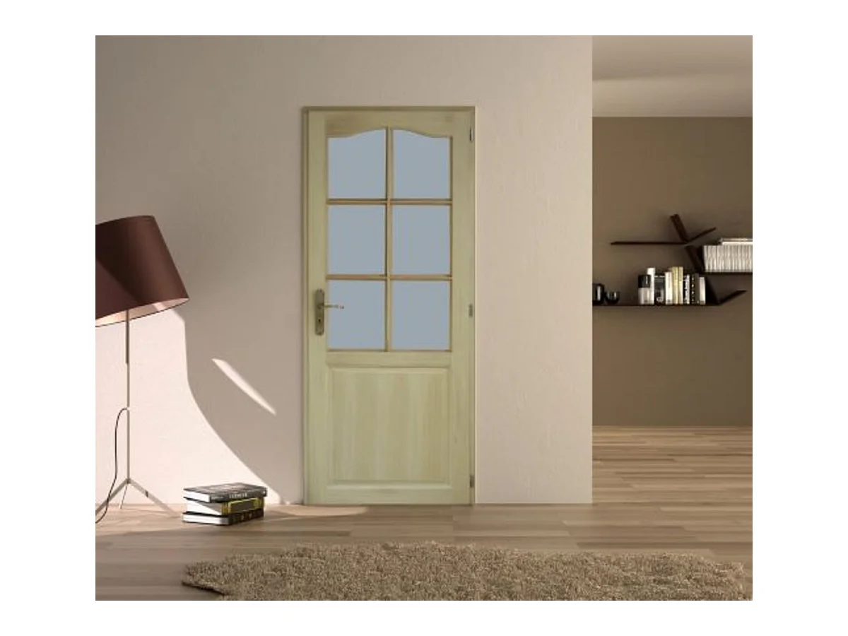 Bloc Porte Paulownia 6 Vitrages (non Fournis) H204 X L83 Poussant Gauche Cotes Tableau Gd Menuiseries