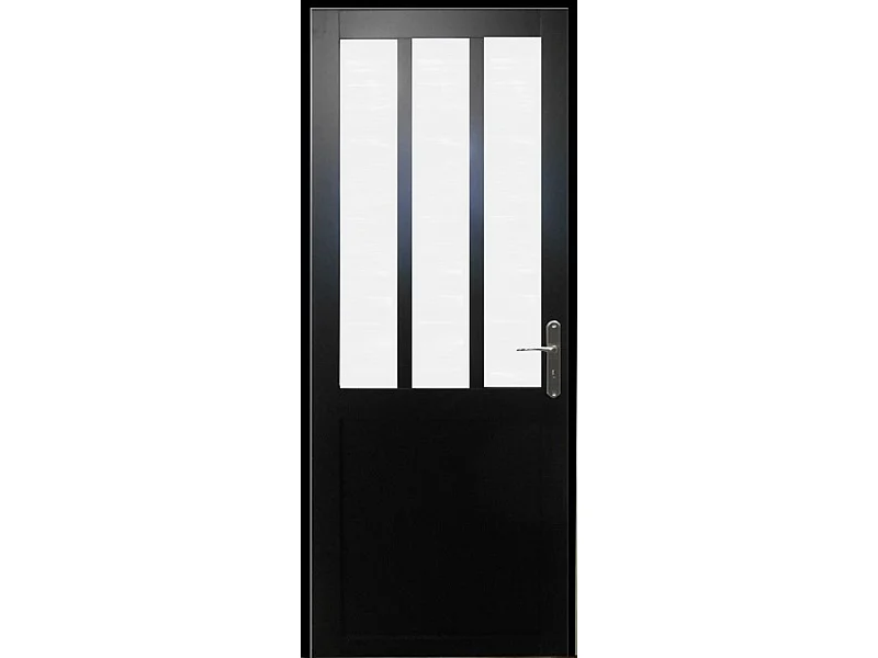 Blocco porta officina in vetro satinato nero H204 x L83 Tabella dimensioni spingendo a sinistra