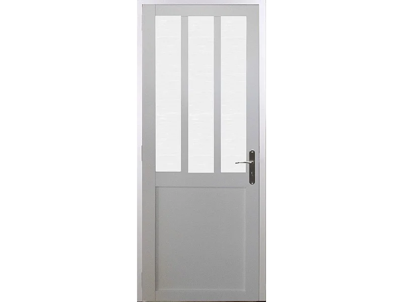 Bloc Porte Atelier Blanc Vitre Depoli H204 X L83 Poussant Gauche Cotes Tableau Gd Menuiseries